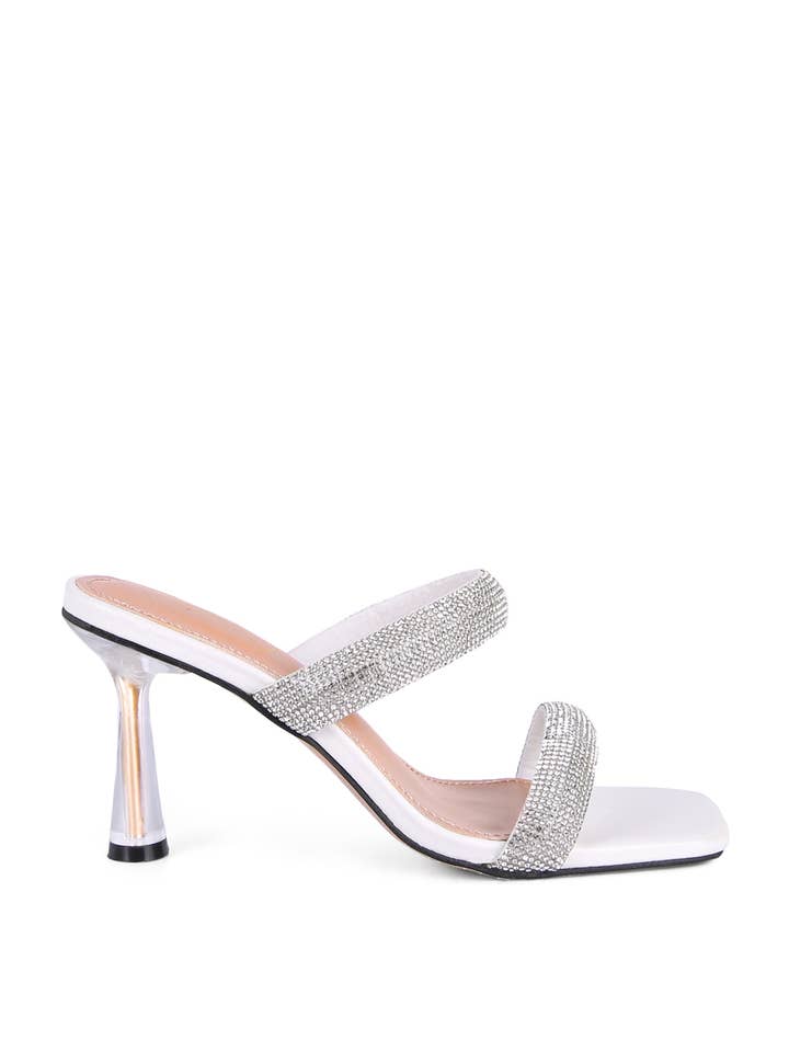 Rag Company - Wholesale High Heels - Women's - DOLLS DIAMANTE MID HEEL SLIDE SANDALS