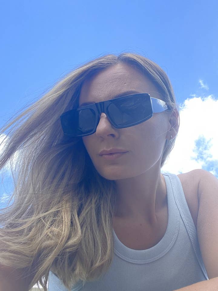 Bold All Black 'City Chic' Sunglasses for wholesale by TOMIA swim