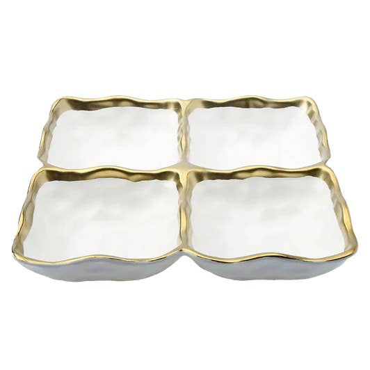 Porcelain Dip Tray with 4 Compartments for wholesale by Boker-Tov Shalom