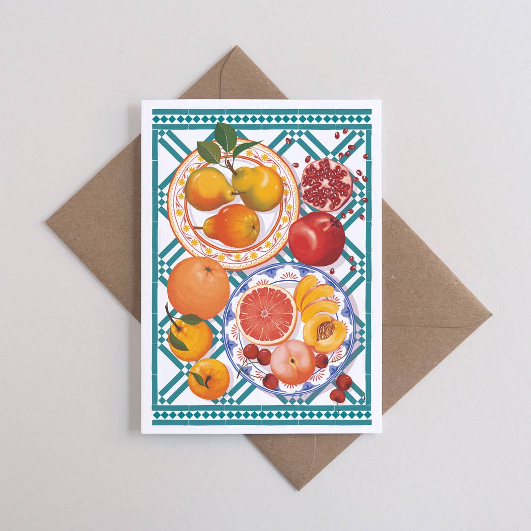 Printer Johnson Ltd - Wholesale Everyday greeting card - Tablescape - Fruits | Everyday greetings card | Mediterranean