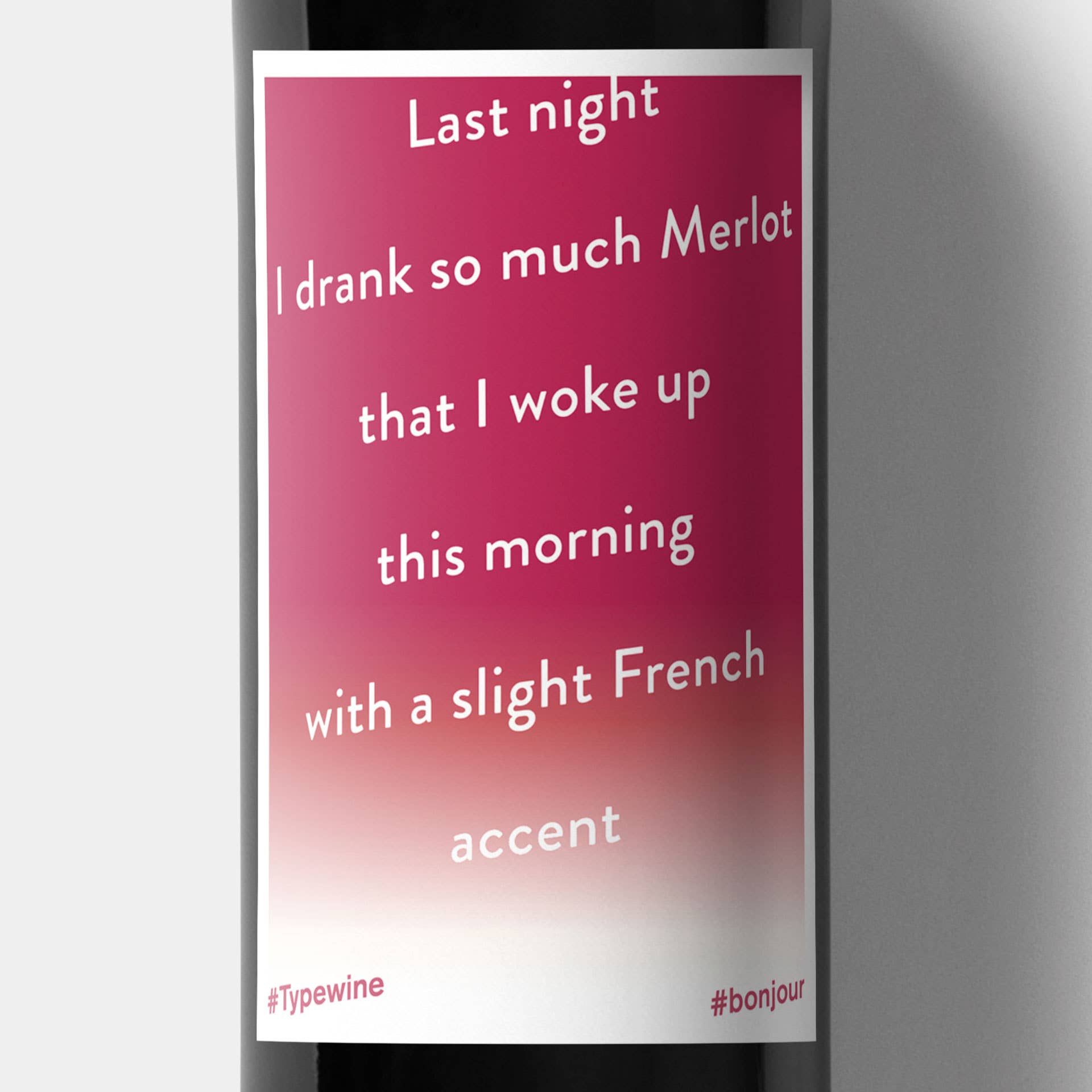 Typewine - Wholesale Gift Tag Label - French Accent Wine Label1