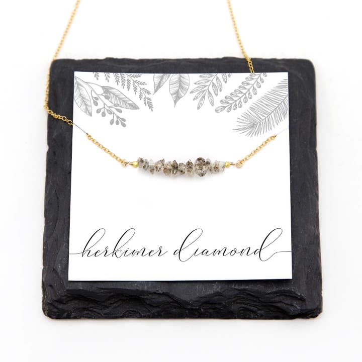 Herkimer diamant rå ädelsten Bar halsband pärlstav smycken för wholesale av Delezhen