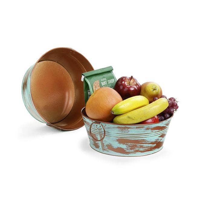 Buhi Imports - Wholesale Decorative Plate/Dish/Bowl - 10 inch Faux Verdigris Copper Tub 3