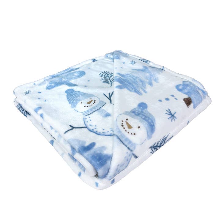 Single Layer Blanket - Blue Christmas Snowman for wholesale by Opportunities