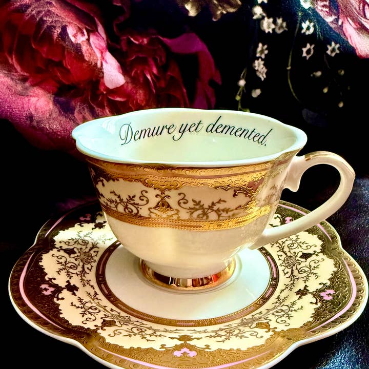misshavishamscuriosities - Wholesale Tea Set - Demure yet Demented Vintage Style teacup and saucer