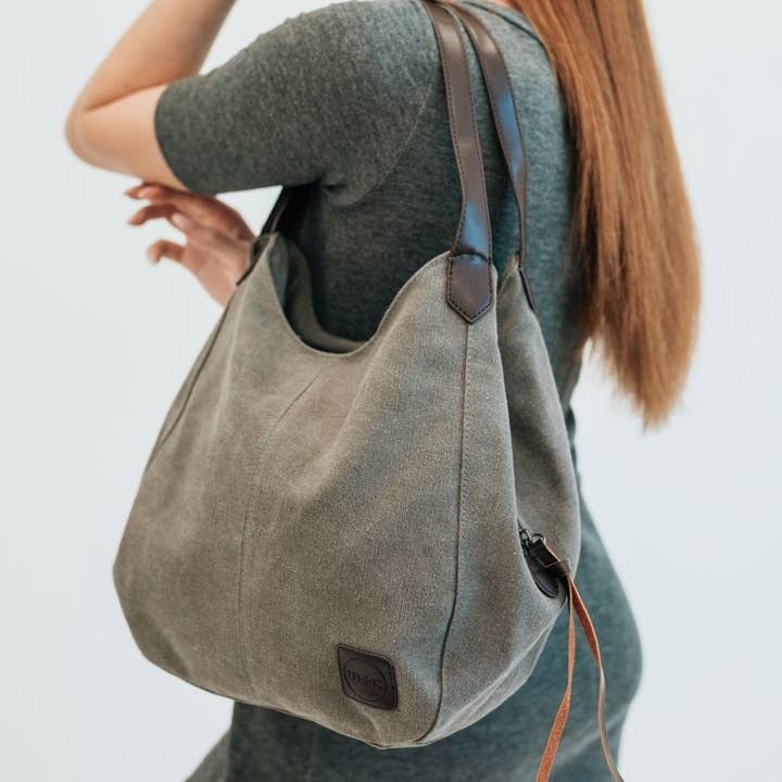 modern and chic - Wholesale Shoulder Bag - Women's - Anniston Canvas Hobo Bag