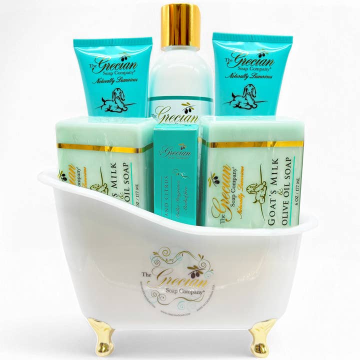 The Grecian Soap Company - Wholesale Bath & Body Set - Deluxe Bathtub Gift Set