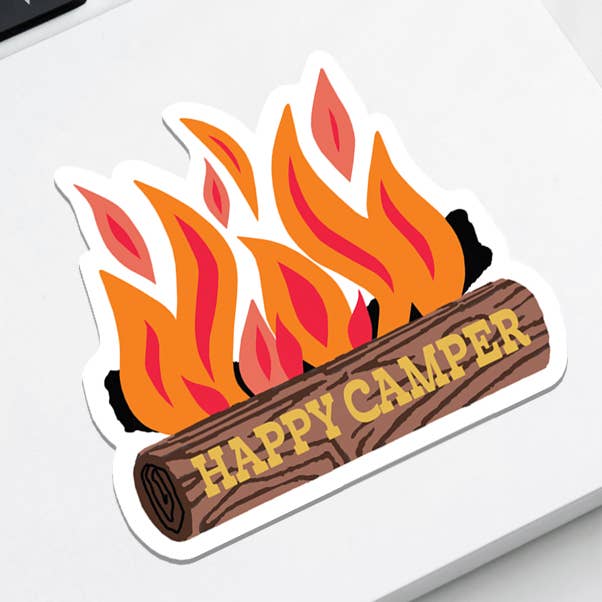 Glad Camper Bål Vinylklistermærke for engroshandel hos Rock Scissor Paper