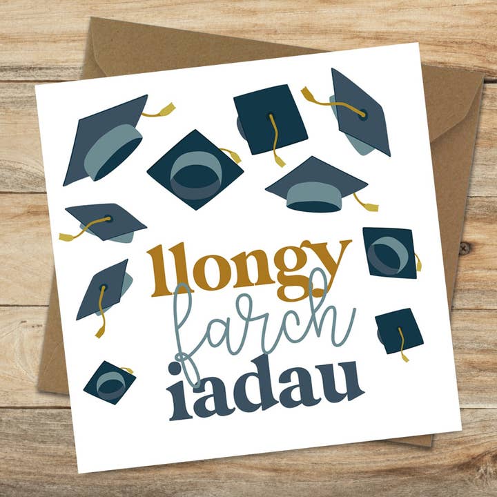 Congratulations Graduation Welsh Card for wholesale by Max Rocks