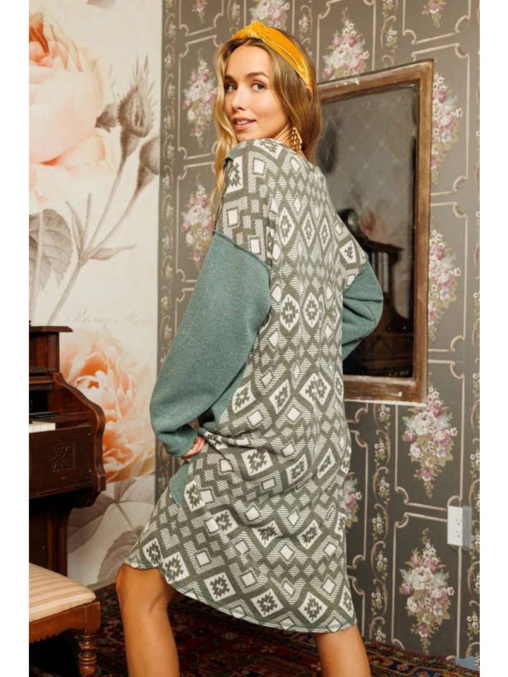 Stylish Wholesale - Wholesale Dress - Women's - GEOMETRIC PRINT MINI DRESS DS510383