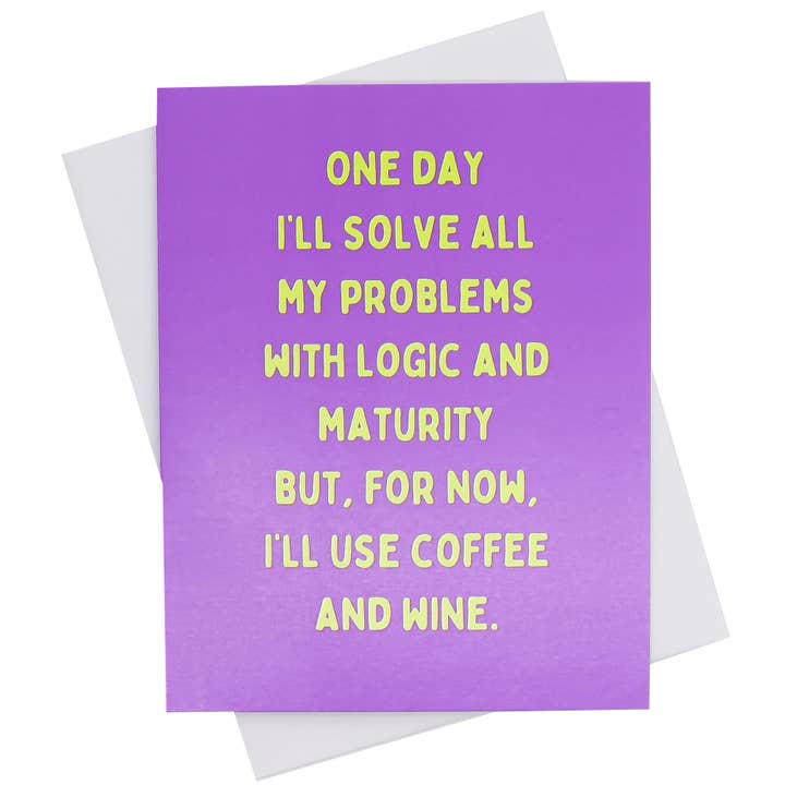 BIGLIETTO D'AUGURI - Un giorno risolverò tutti i miei problemi... per la vendita all'ingrosso da parte di Mary Phillips Designs