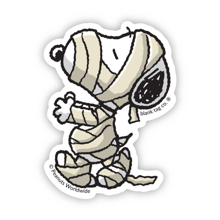 Peanuts® Waterproof Sticker - Mummy Snoopy for wholesale by Blank Tag Co. - Waterproof Stickers