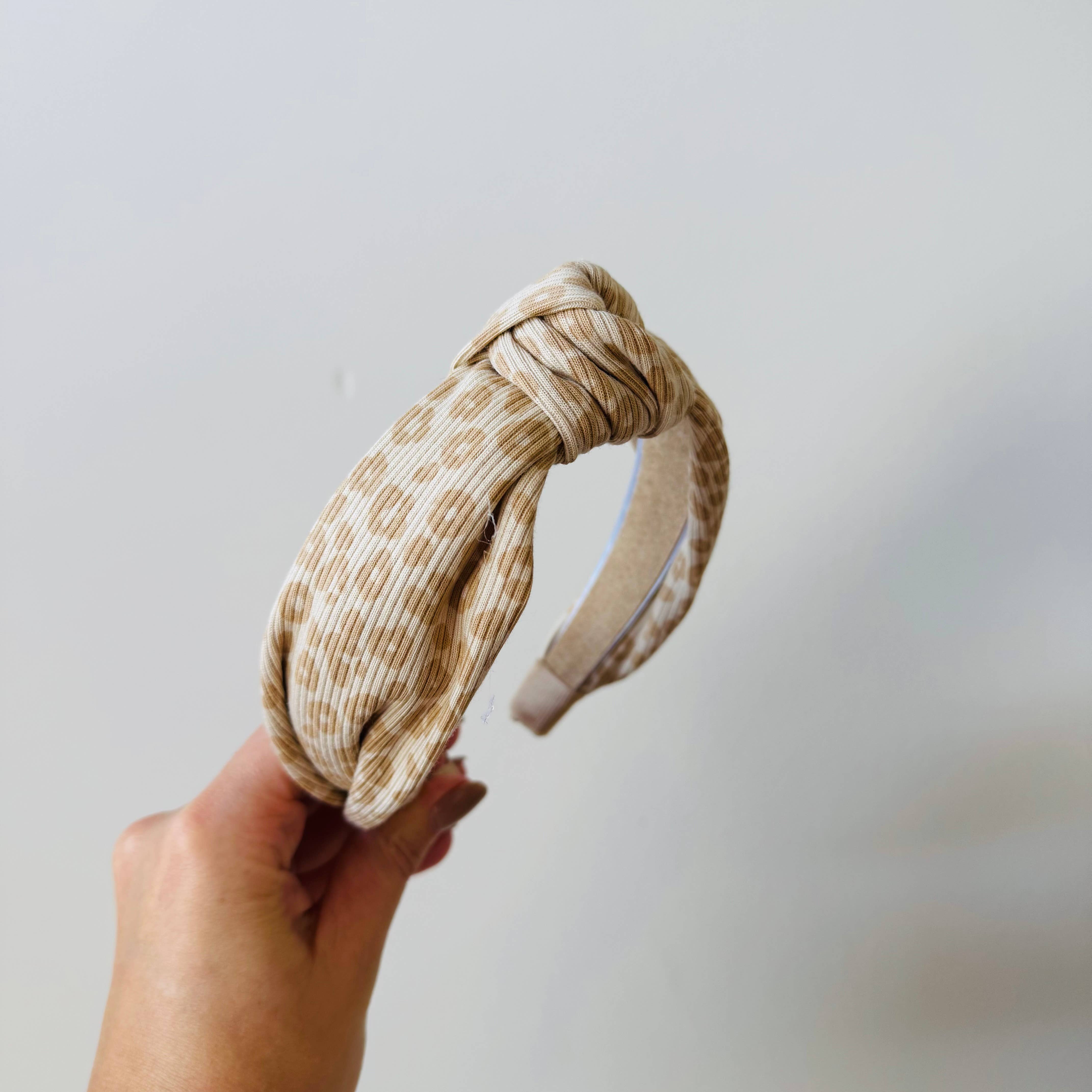 Bibi Kidz – Großhandel Fashion-Stirnband – Kinder – Knoten Haarband Panther Beige0