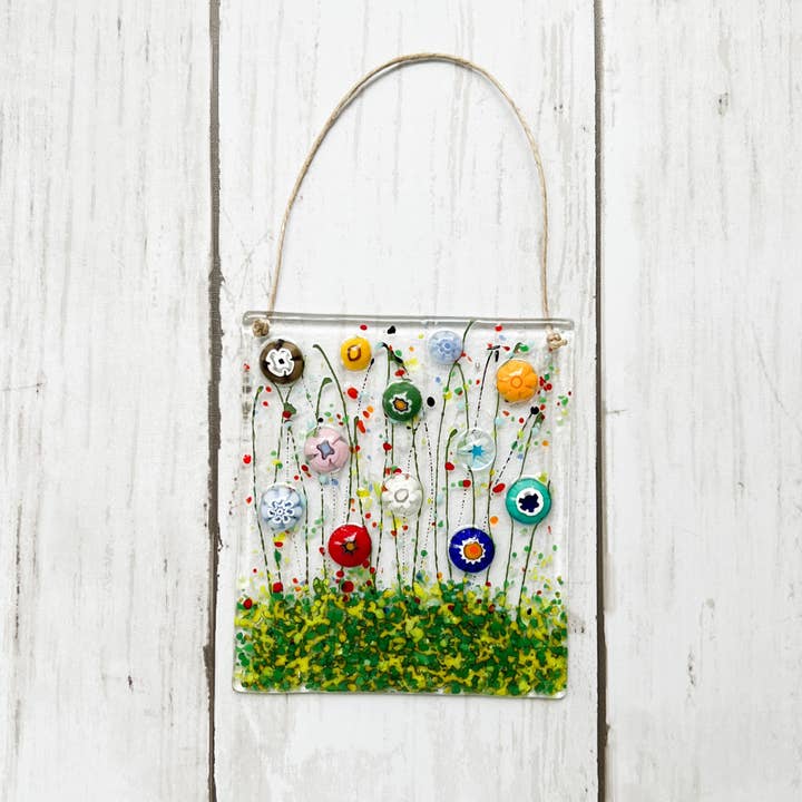 Wildflower Suncatcher/Ornament for wholesale by Glass Girl Studio