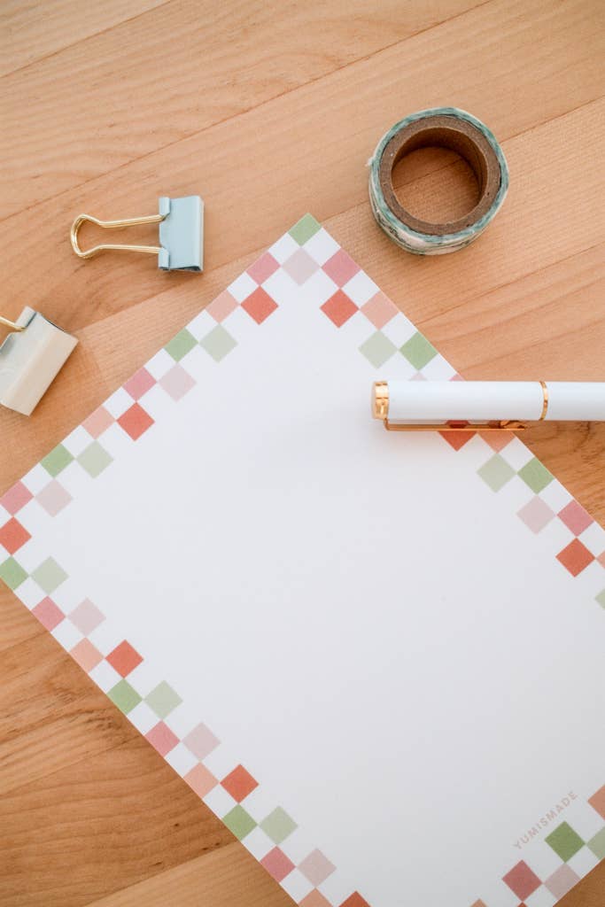 Yumismade - Wholesale Notepad - Checkered Pattern Blank Notepad2