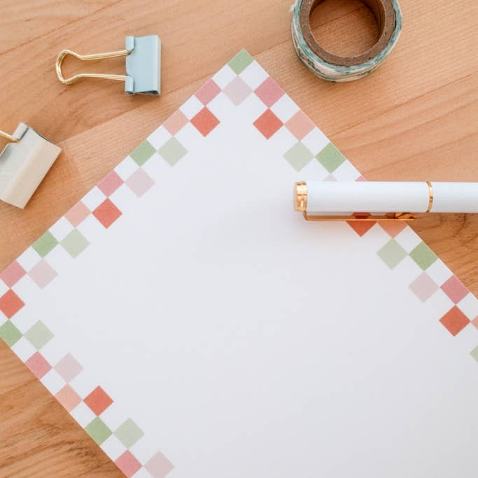 Yumismade - Wholesale Notepad - Checkered Pattern Blank Notepad2