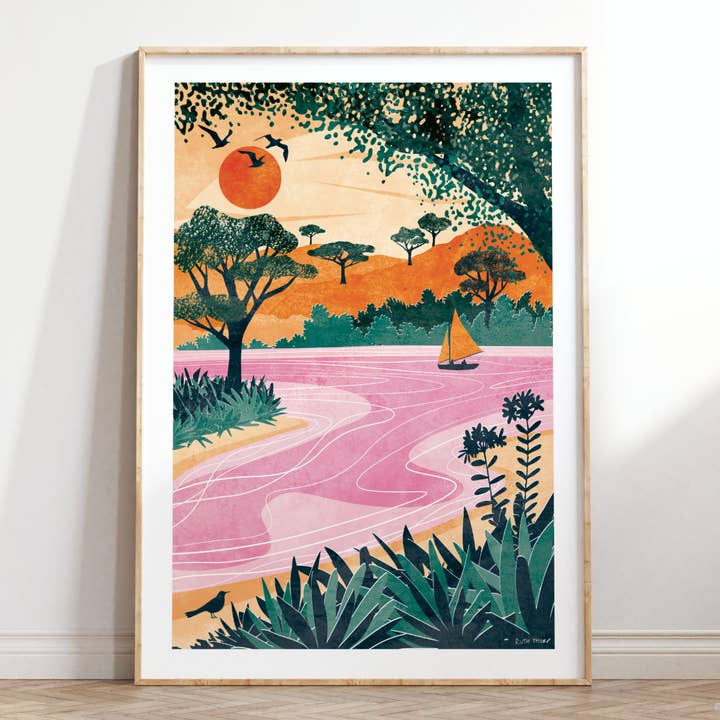 Halcyon Day Art Print: (A4, A3) Paradise Collection for wholesale by Ruth Thorp Studio