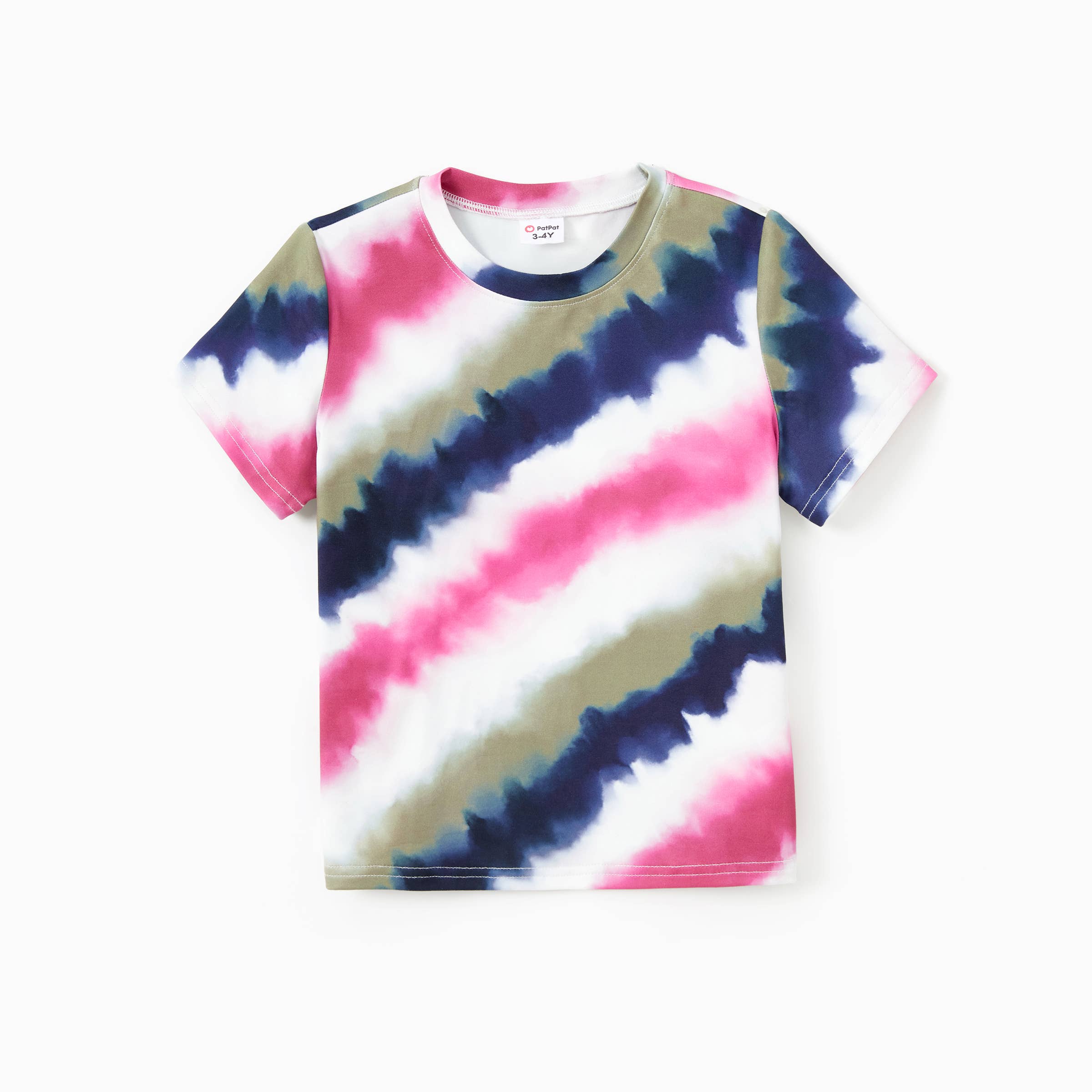 Multi color Family Matching Tie-Dye Diagonal Striped Tee or Dress for wholesale on Faire1