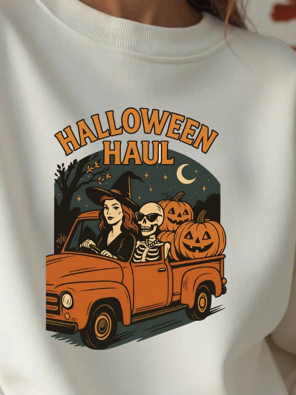 Retro Halloween, Halloween Haul Pumpkins Sweatshirt for wholesale by ZacNBazz