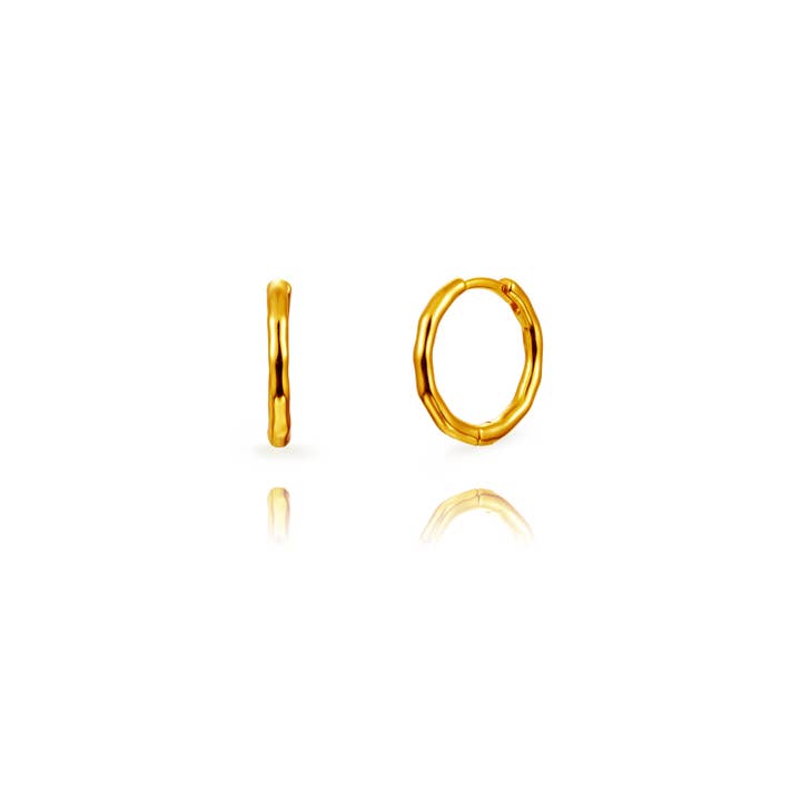 Plata y Minerales - Wholesale Hoop Earrings - 2mm Hoop Earring Gold-Plated and Rhodium-Plated Silver1