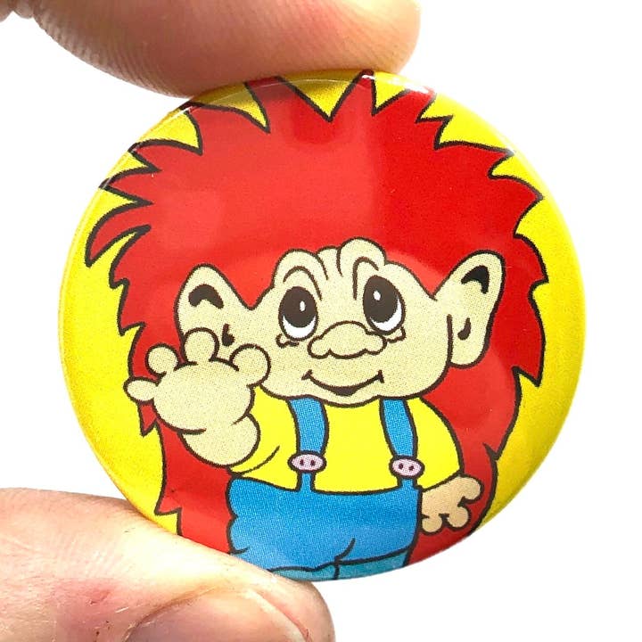 Cute Troll Button Pin Badge (pack of 3) for wholesale by Bite Your Granny