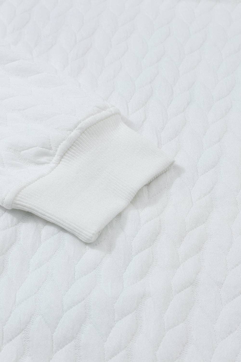 Suhkasana - Wholesale Sweatshirt - Women's - White LUCKY Chenille Embroidered Cable Knit Pullover Sweatshirt70