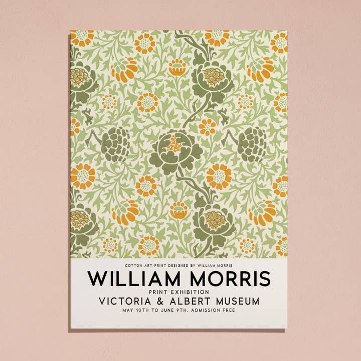 Sugar & Canvas - Wholesale Art Print - William Morris Grafton Pattern Vintage Poster Art Print W21