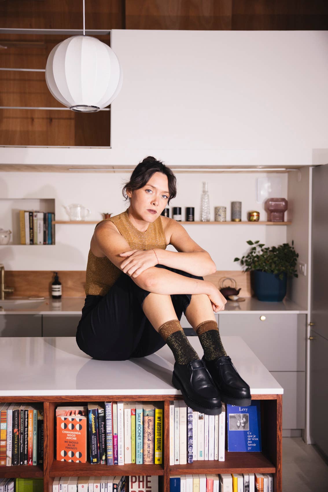 Atelier St Eustache - Wholesale Socks - Women's - BLACK & GOLD MADISON • Women's Glitter Party Socks2