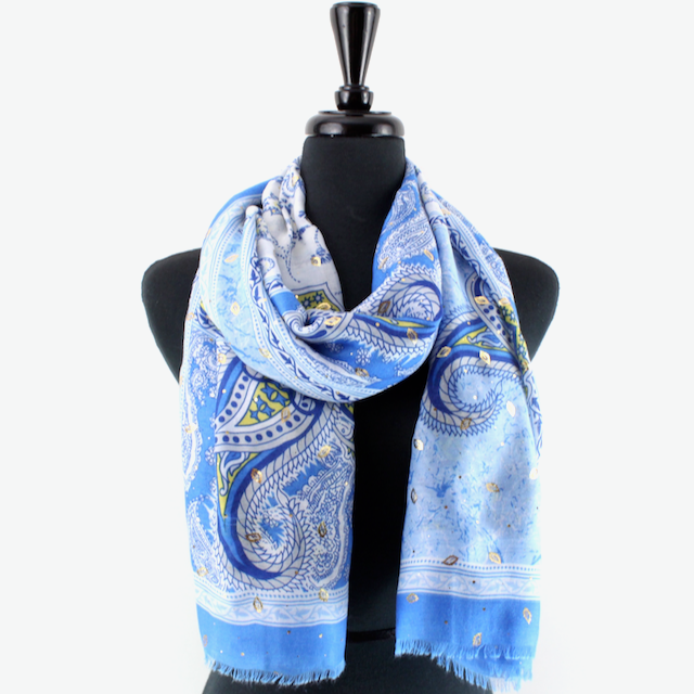 Pretty Persuasions – wholesale Halsduk - Dam – S24024 Fängslande lättviktssjal med guldmetall10