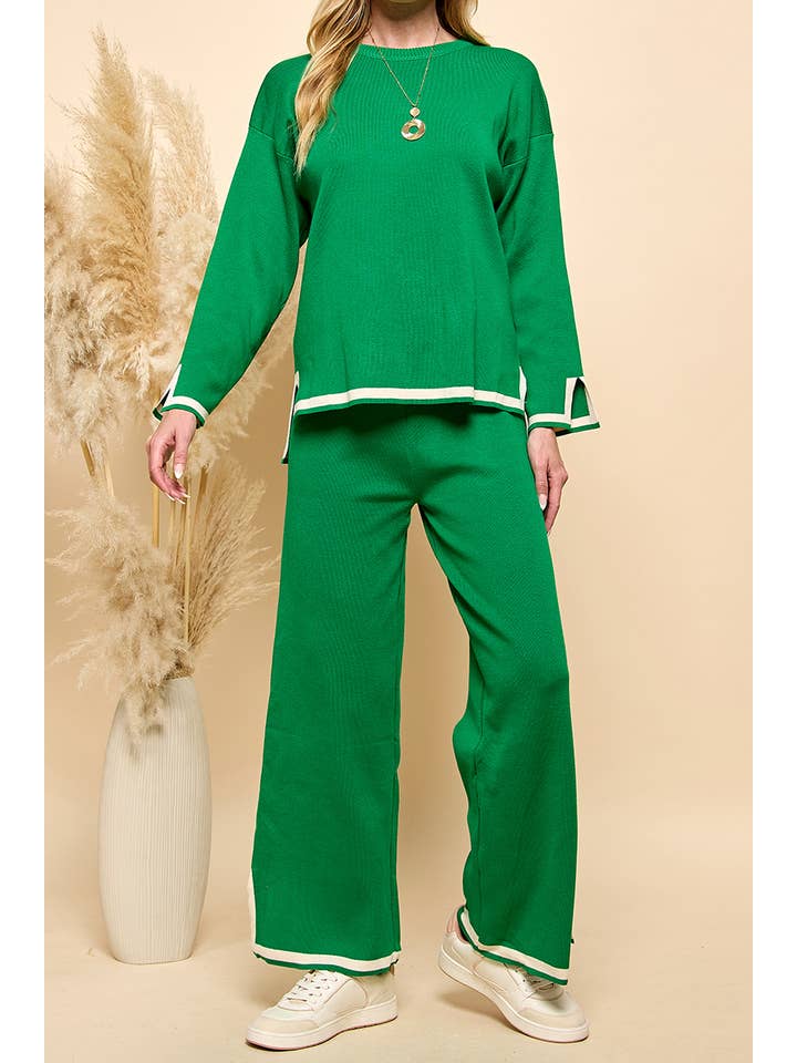 Cezele - Wholesale Lounge Set - Women's - Long Sleeves and Wide Leg Pants Matching Set27