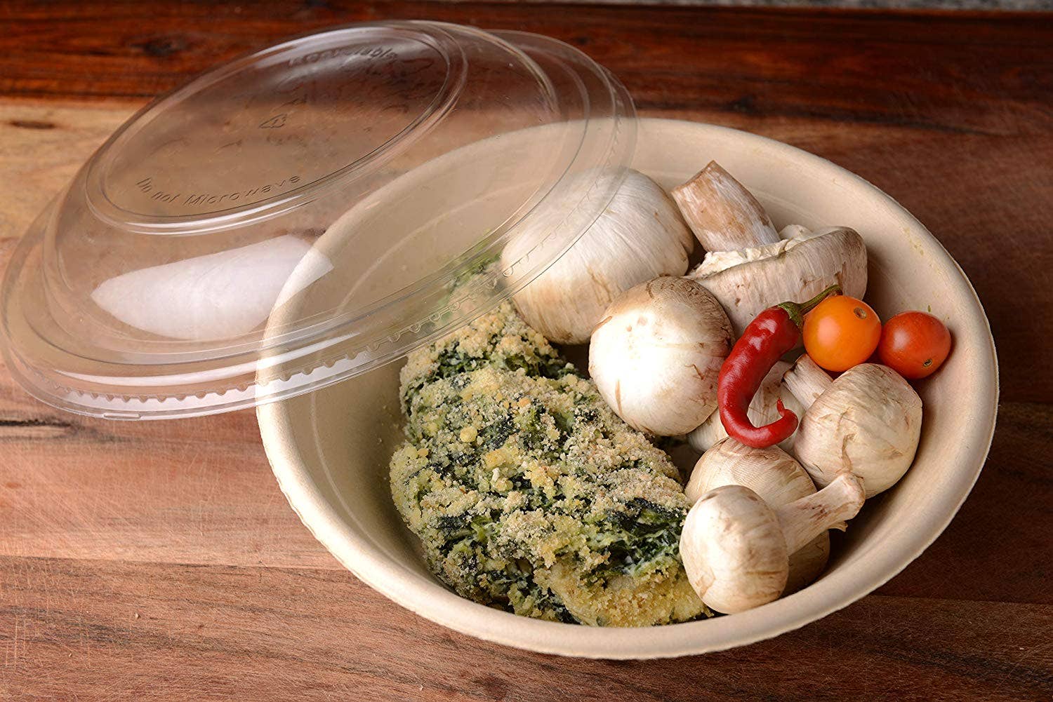 EcoQuality - Wholesale Disposable Plate - Compostable Round Disposable Bowls with Dome Lids or Flat5