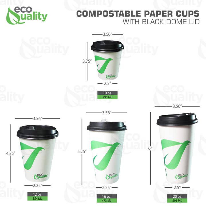 EcoQuality – wholesale Engångskopp – 20 oz engångs komposterbart biologiskt nedbrytbart vitpapperskaffe5