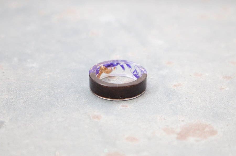 Hipster Row - Wholesale Band/Stacked Ring - Glass Wood Ring5