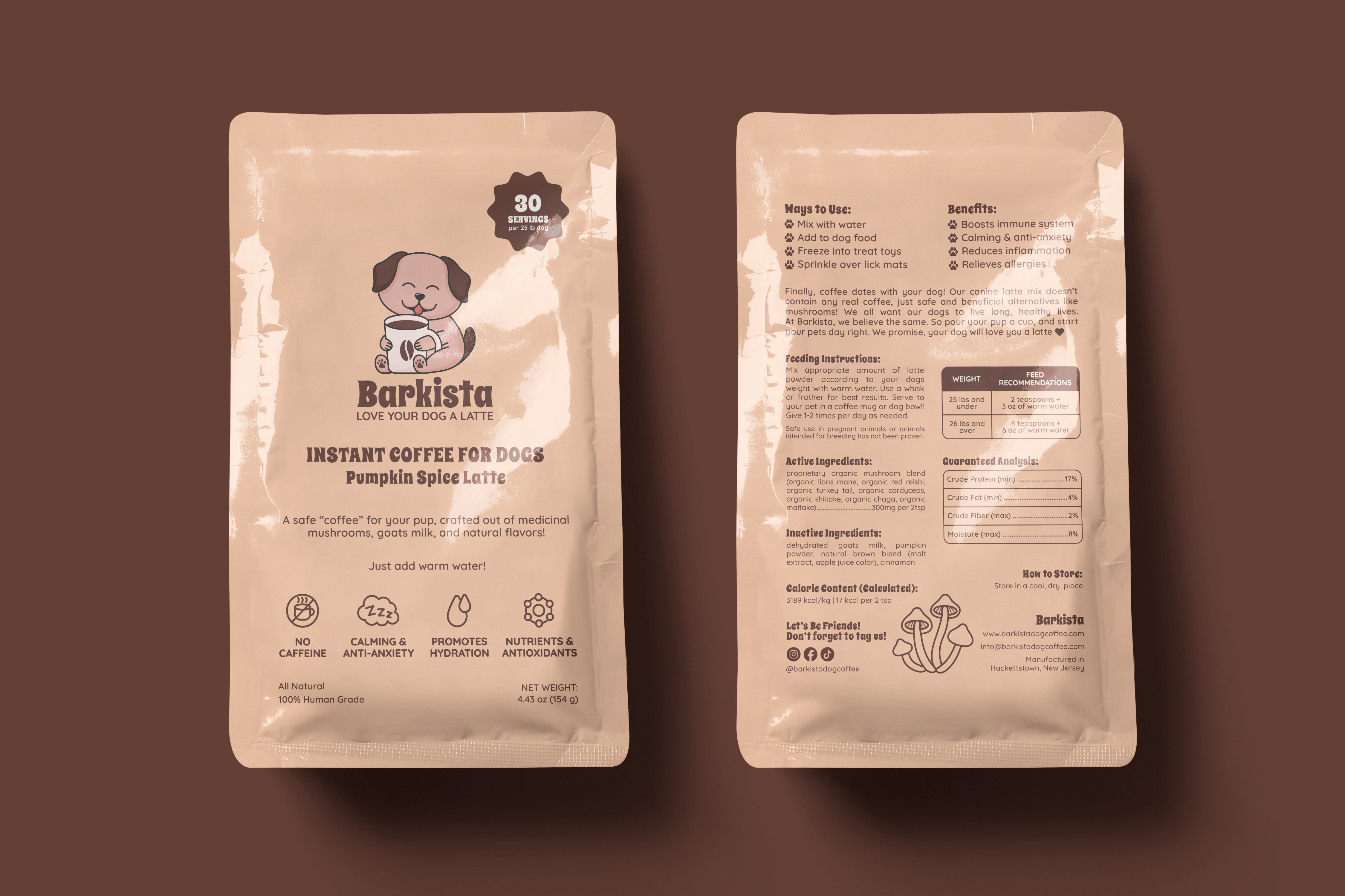 Barkista - Wholesale Pet Treats - Dog - Pumpkin Spice Latte Instant Dog Coffee3