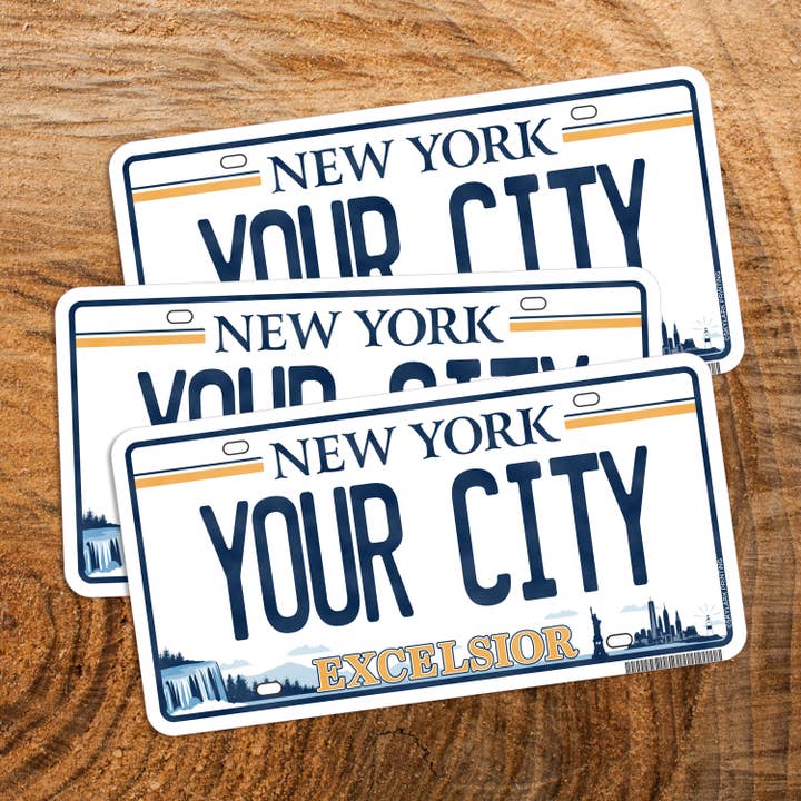 New York Excelsior Custom License Plate Souvenir Sticker for wholesale by Skylark Printing
