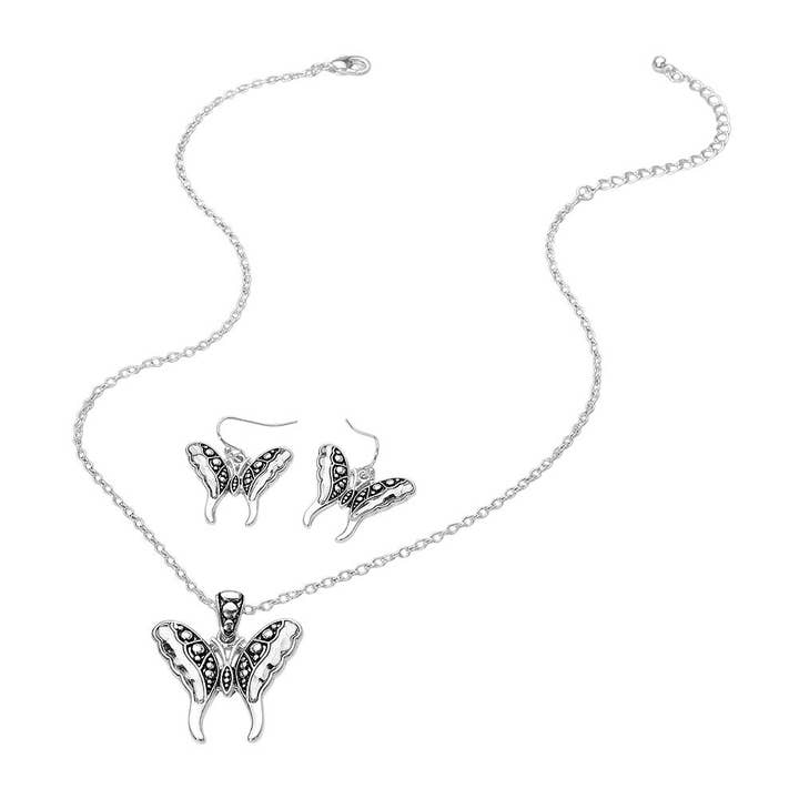 Sensibling Corp. - Wholesale Jewelry Set - Antique Metal Butterfly Pendant Necklace2