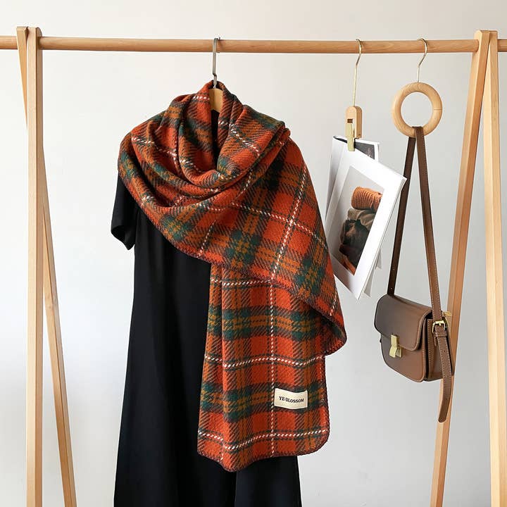 MKS America - Wholesale Scarf - Women's - Retro Winter Plaid Shawl Scarf4