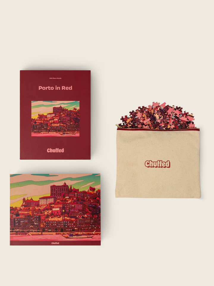 Porto in rosso - Puzzle da 500 pezzi per la vendita all'ingrosso da parte di Chuffed, LLC