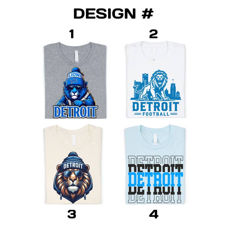 Boho Bloom Emporium - Wholesale Screen printed t-shirt – unisex - Detroit Football Shirt, Detroit Lions Shirt1