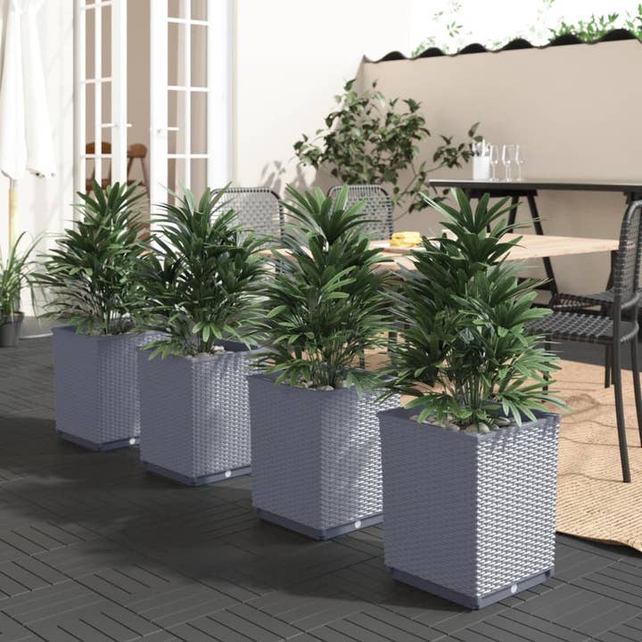 Green's Planters 4 stuks Donkergrijs 11,8"x11,8"x14,6" Polypropyleen voor wholesale door Greenwestons