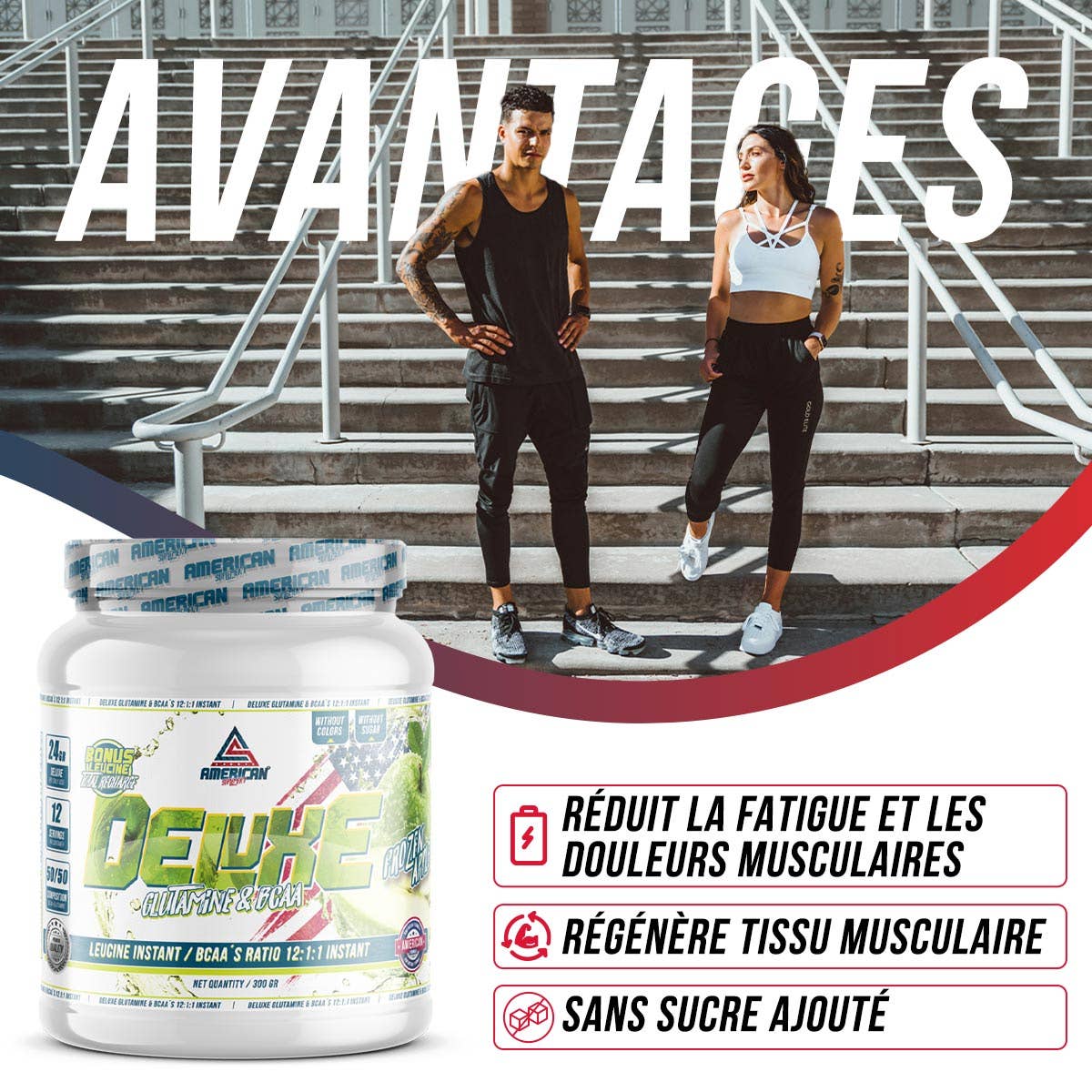 AMERICAN SUPLEMENT S.L. - Wholesale Oral Supplement/Vitamin - American Supplement | Bcaa's with Deluxe Glutamine 300 g12