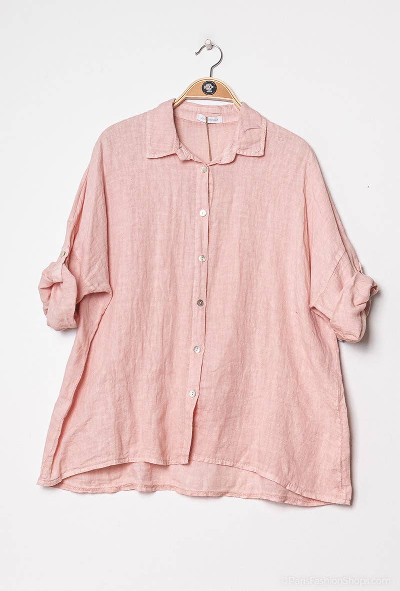 Happy look - Wholesale Button Down Shirt - Women's - Loose linen shirt 7