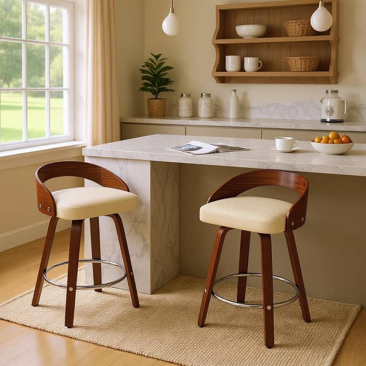 Barolo 25" Swivel Counter Height Bar Stools Set of 2 for wholesale by HOMYCASA DESIGN INC