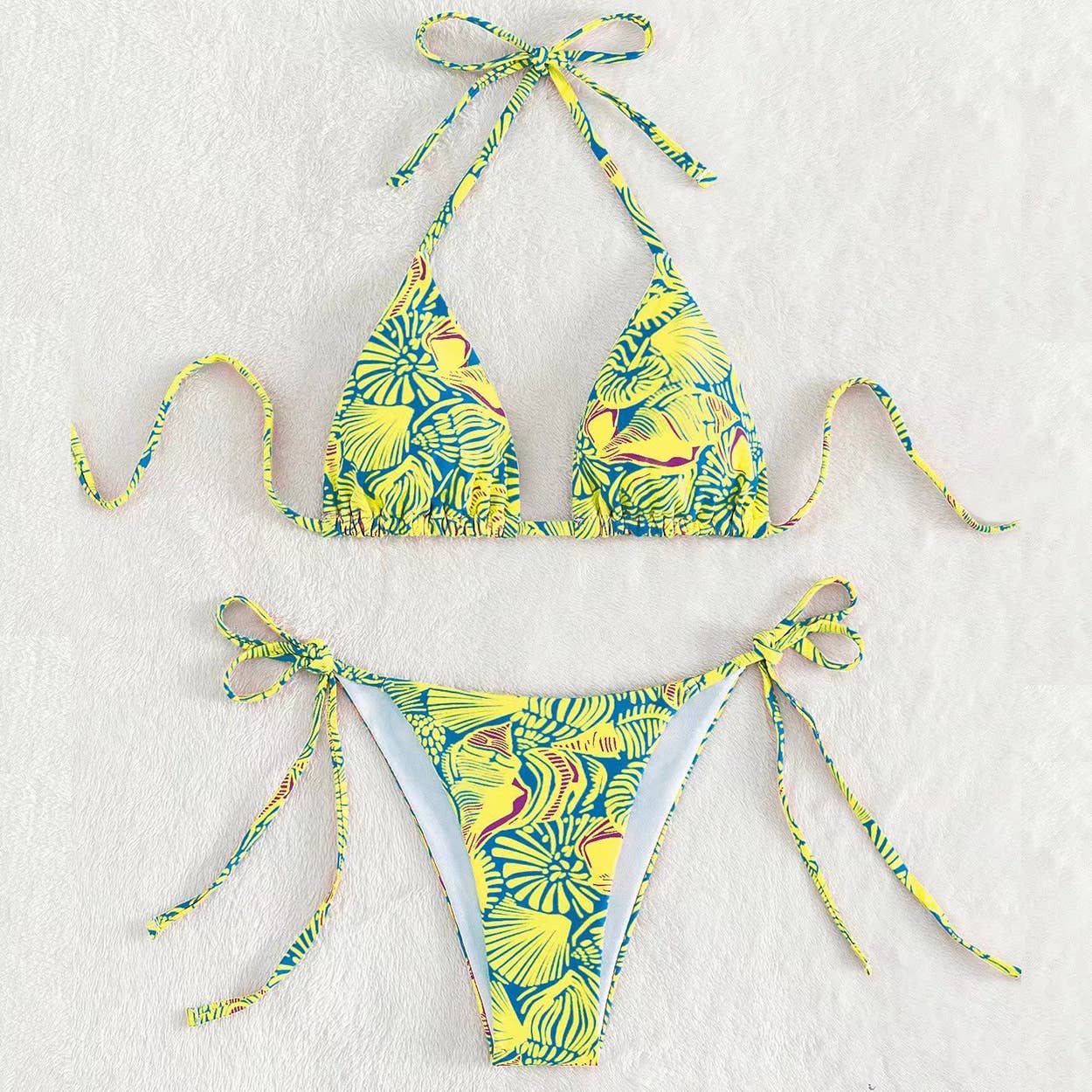 Sweetkama - Wholesale Two Piece Swimsuit - Women's - 2 Piece Flower Print Bikini Swimsuit6