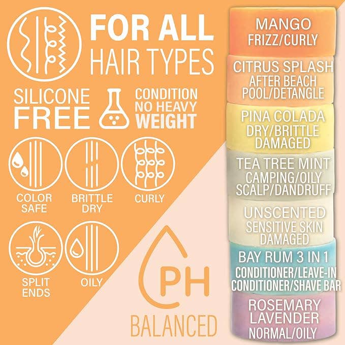 Luxiny Products - Luxurious Bath and Body – Großhandel Shampoo-Puck/festes Shampoo – Luxiny Shampoo Bar | Mango | Frizz-Kontrolle | Mangobutter