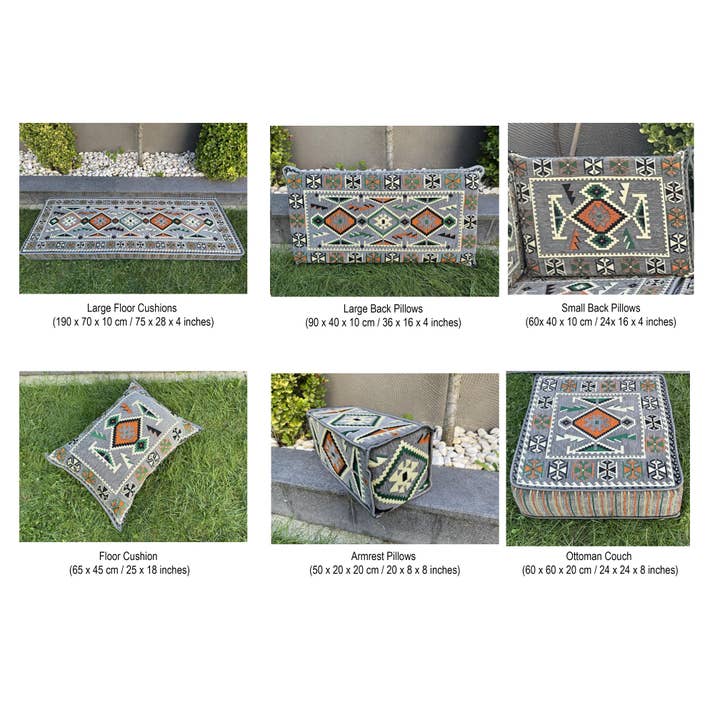 The Loom Wholesale - Wholesale Ottoman - Handmade Floor Seating - Kilim Patterned Ottoman Floor Sofa27