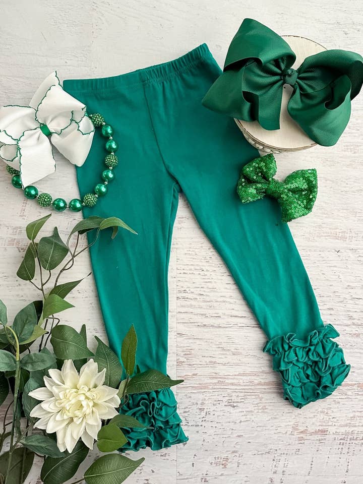 The Hair Bow Company - Wholesale Fashion Leggings - Kids - Solid Ruffled Fitted Icing Leggings (more colors!)10