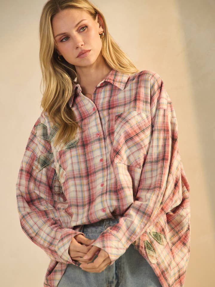 Plaid Cotton Button-down Shirt for wholesale by Oddi