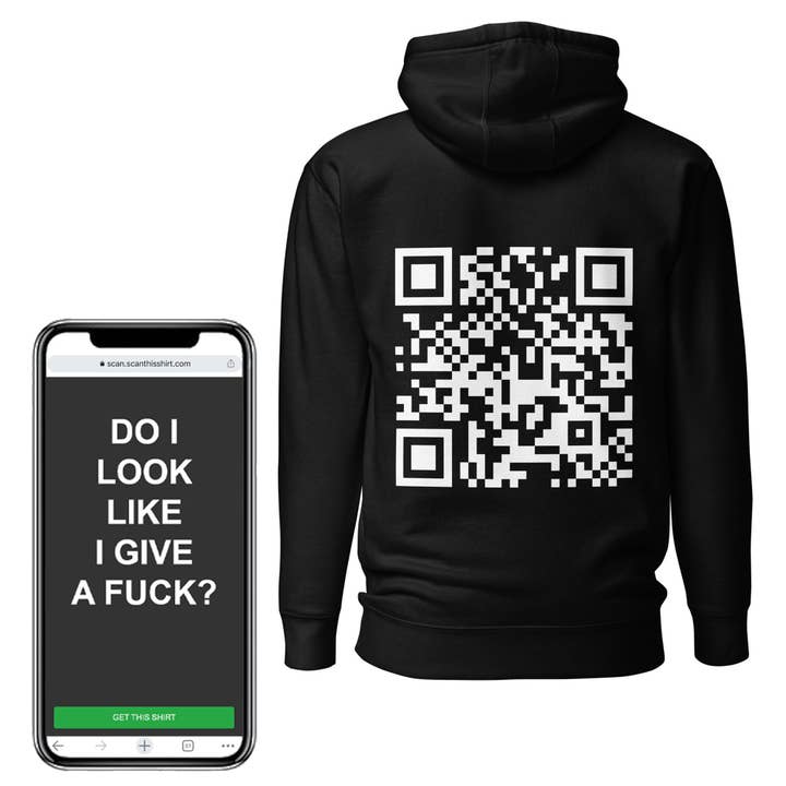 Do I Look Like I Give A Fuck (DILLIGAF) QR Sweatshirt for wholesale by Scan This Shirt