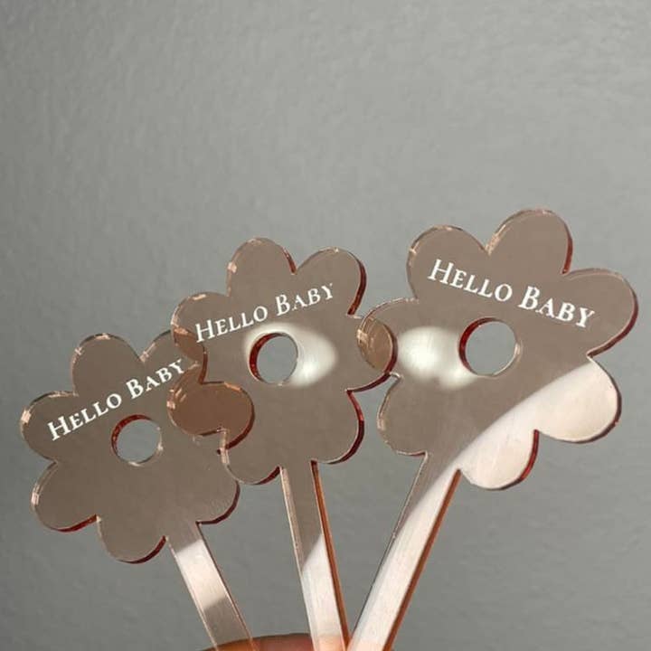 REMOVED BRAND - Wholesale Roerstaafje/stokje - Set van 12 Daisy Drink Roerders4